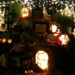 altar with amazing pumpkins